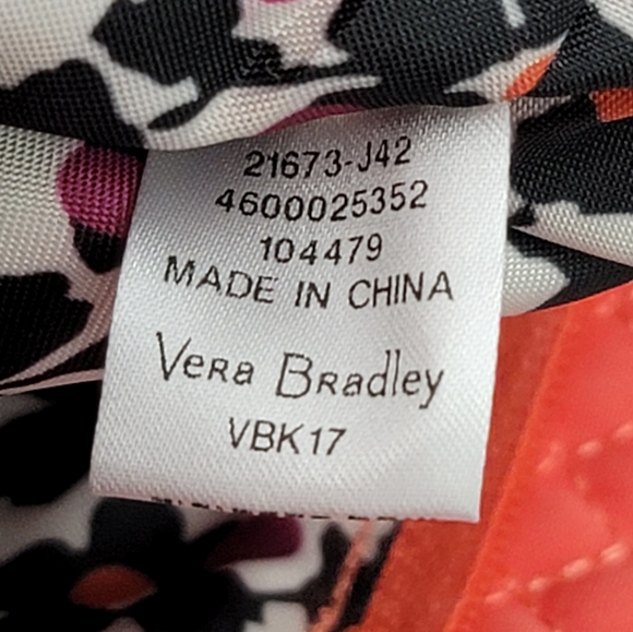 Vera Bradley Iconic Triple Zip Hipster Coral Reef Purse - Picture 8 of 15